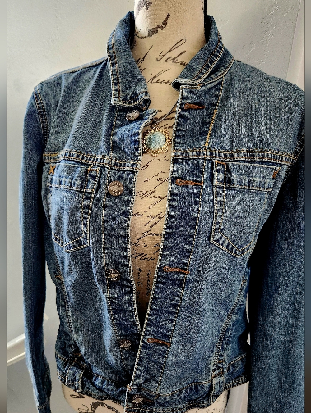 CAbi Denim Button Down Jacket Size Medium